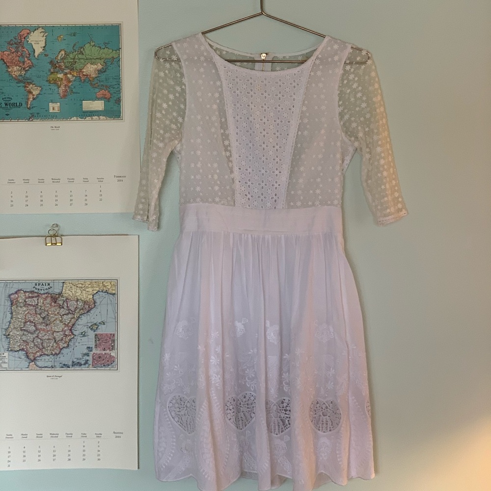 Beautifully embroidered white dress